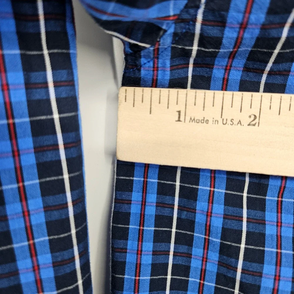Polo Ralph Lauren‎ Pajama Shirt Mens Large Blue Plaid Cotton Long Sleeve Button